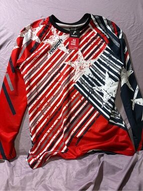 Reusch Men’s Long-Sleeve Jersey in Red, White & Navy